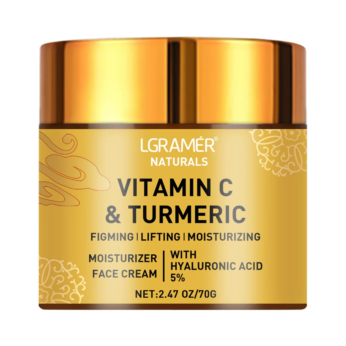 LGRAMÉR Vitamin C & Turmeric Cream with 5% Hyaluronic Acid